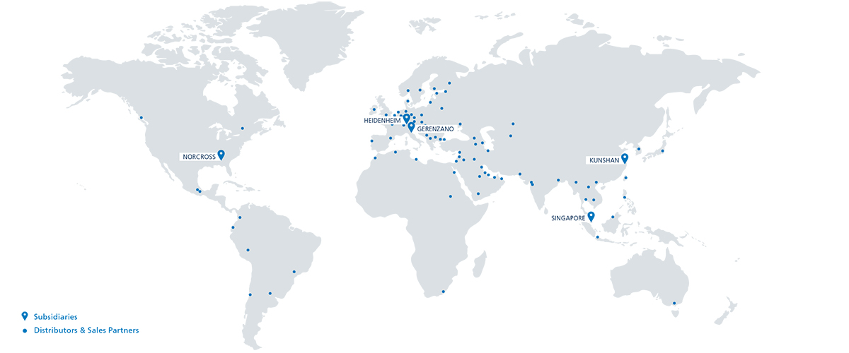 Map of service locations